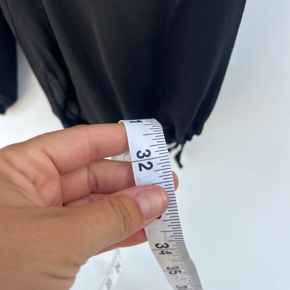 Orna Farho Georgette Silk Satin Sheer Cargo Joggers Pants Black 42 Size 10 - Picture 10 of 13